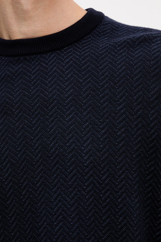 BOSS sweter z dodatkiem wełny 50549985 granatowy