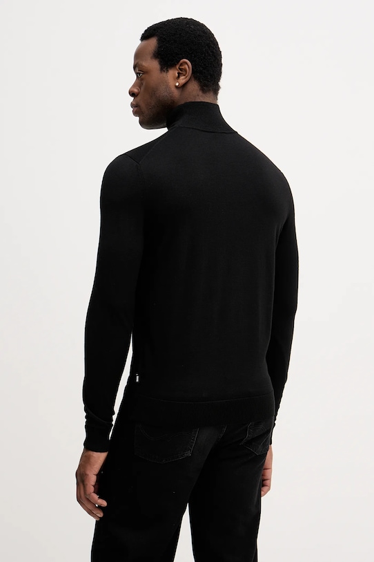 Odzież BOSS sweter z domieszką jedwabiu 50550015 czarny