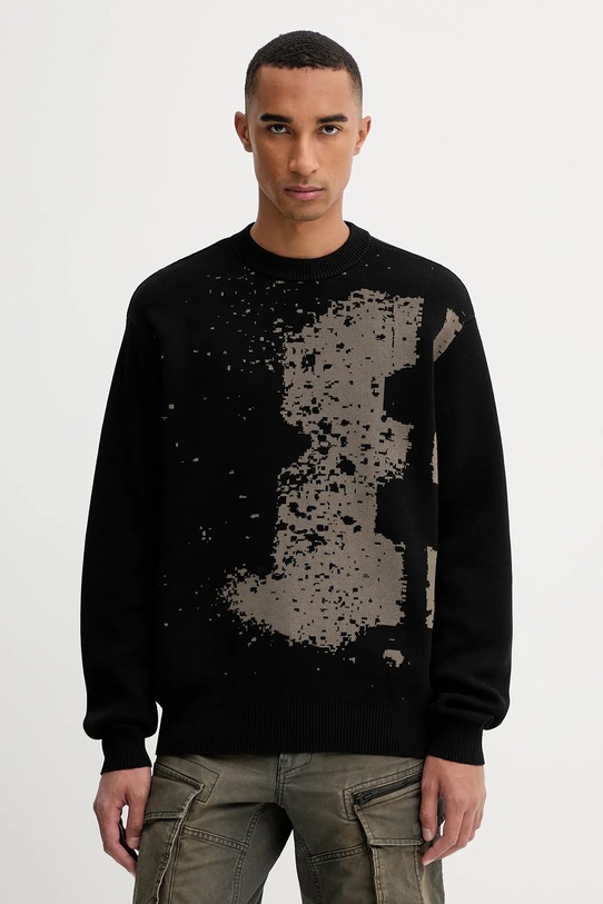 G-Star pulover de bumbac grosime medie negru D27772.D488