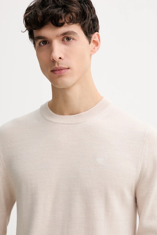 G-Star sweter wełniany 0 beżowy D27686.B692