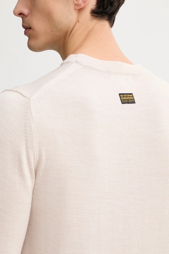 G-Star sweter wełniany 0 D27686.B692 beżowy