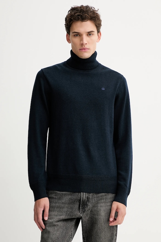 G-Star sweter wełniany 0 wełna granatowy D27706.B692