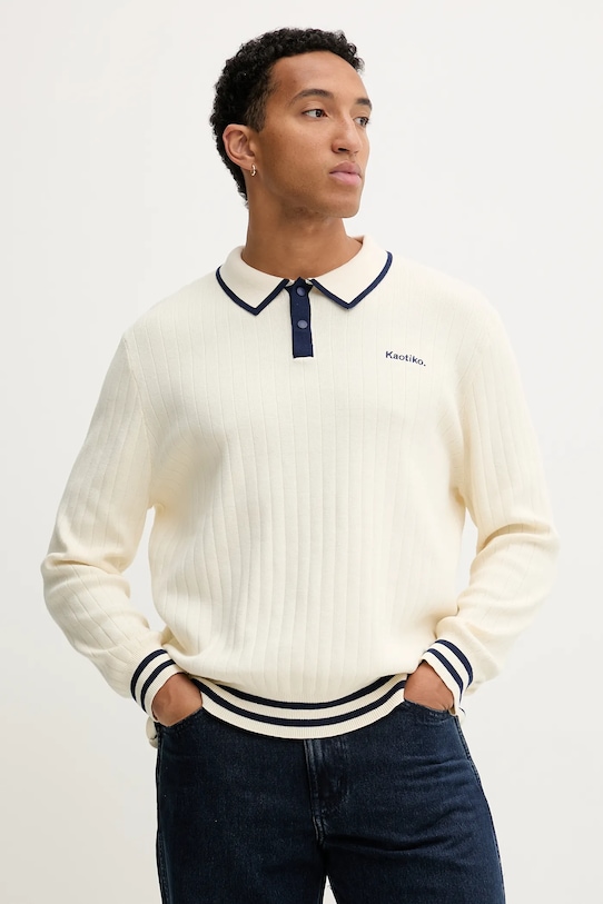 Kaotiko pulover de bumbac subtiri bej AR013.01.E002