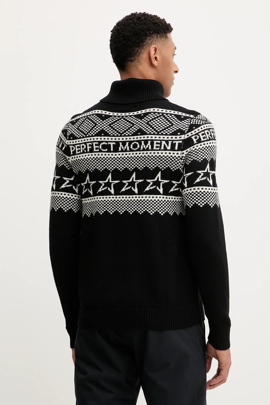 Odzież Perfect Moment sweter wełniany Fairisle M1000458 czarny