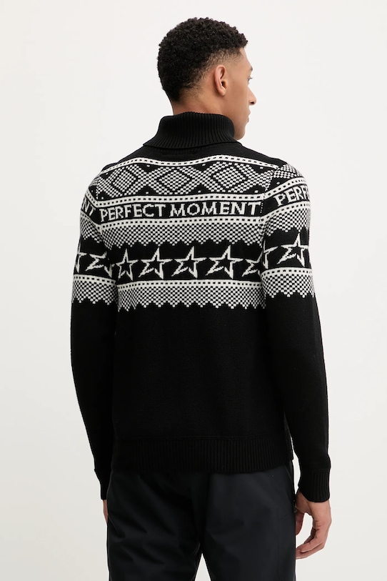 Odzież Perfect Moment sweter wełniany Fairisle M1000458 czarny