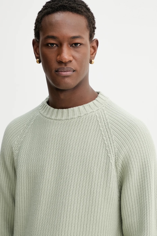 Hugo Blue sweter bawełniany zielony 50551398
