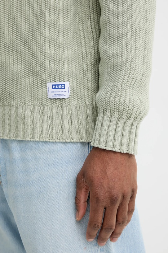 Hugo Blue sweter bawełniany 50551398 zielony