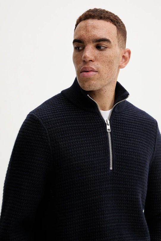 Marc O'Polo sweter z dodatkiem wełny granatowy 5000007327
