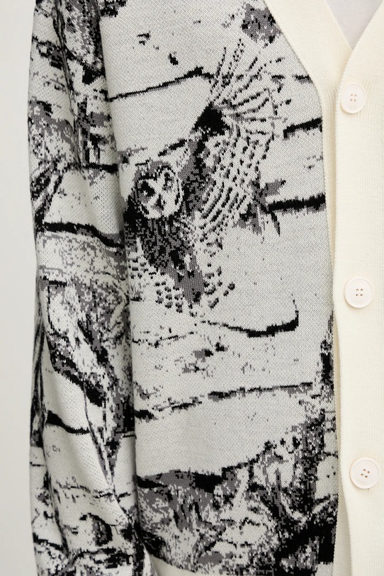 Ζακέτα με προσθήκη μαλλιού HUGO 50546872 λευκό