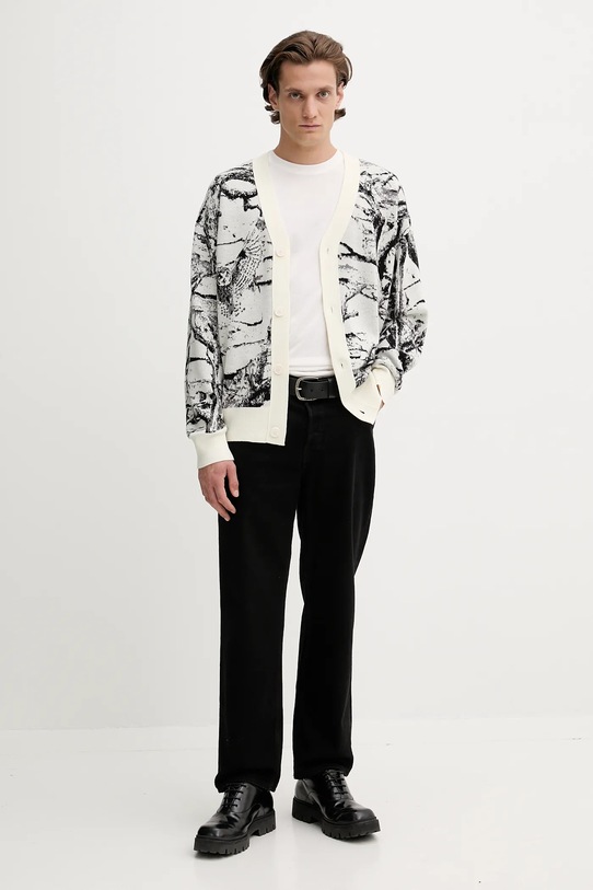 HUGO kardigan z dodatkiem wełny 50546872 czarny AW25