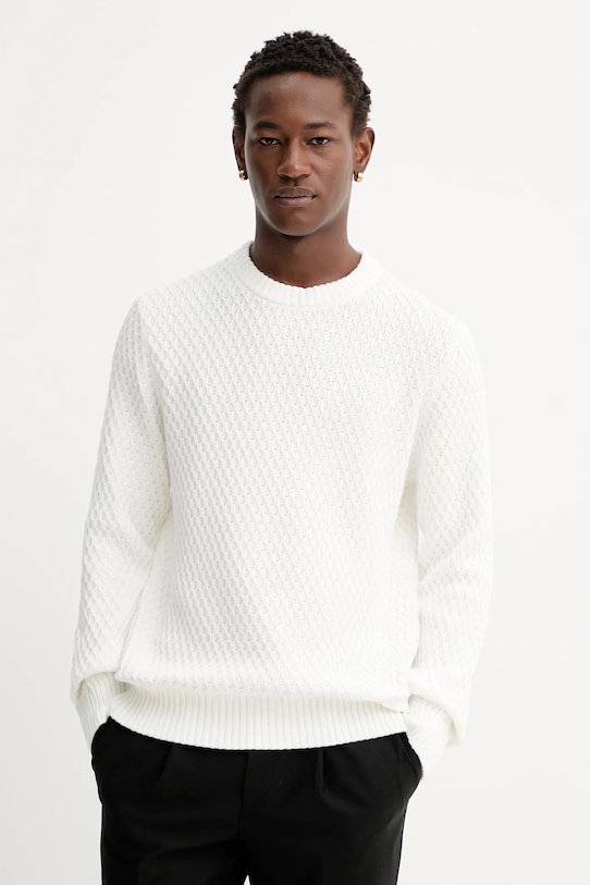 HUGO sweter bawełniany bawełna biały 50546995