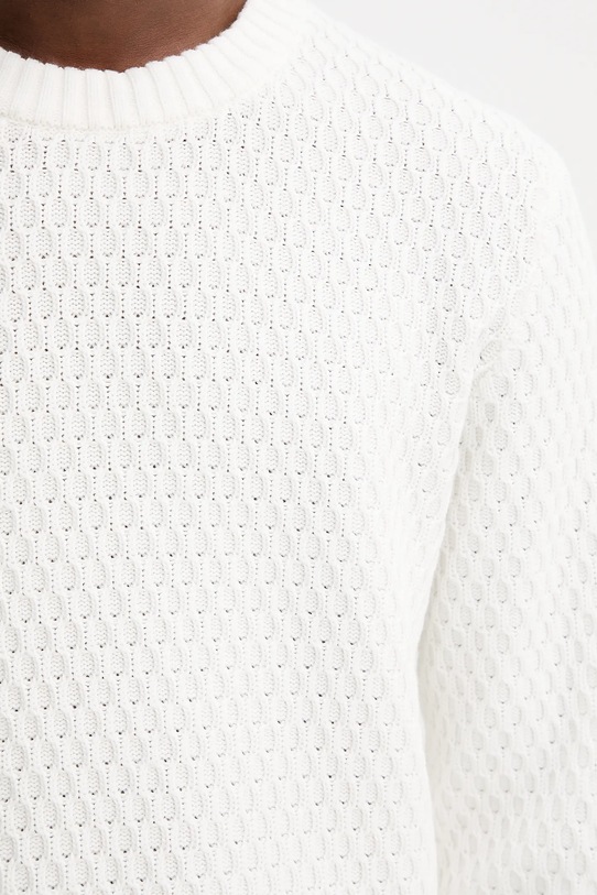 HUGO sweter bawełniany 50546995 biały