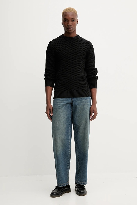 HUGO sweter bawełniany 50546995 czarny AW25