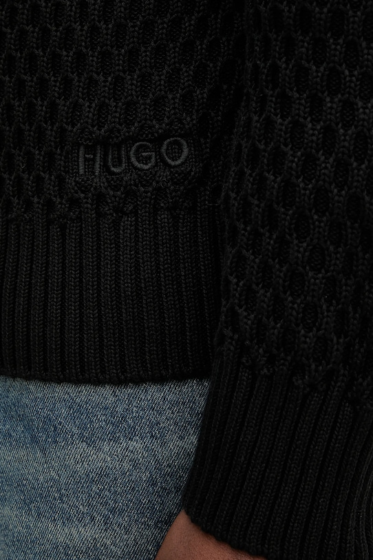 Хлопковый свитер HUGO 50546995 чёрный