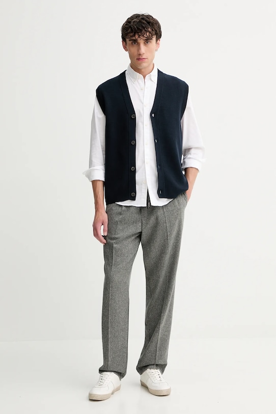 Marc O'Polo vestă din bumbac 528501665000 bleumarin AW25