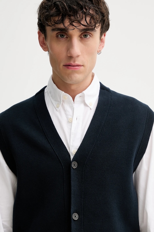 Marc O'Polo vestă din bumbac bleumarin 528501665000