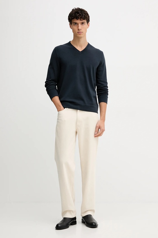 Marc O'Polo sweter wełniany 529506360110 granatowy AW25