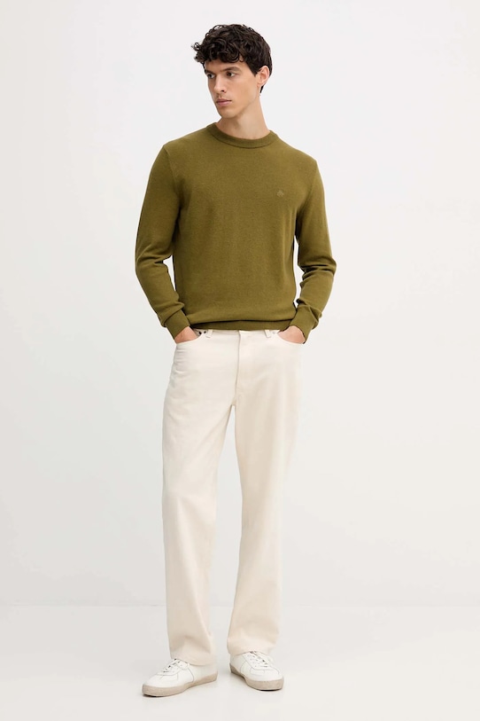 Marc O'Polo sweter z dodatkiem wełny 529514460504 zielony AW25