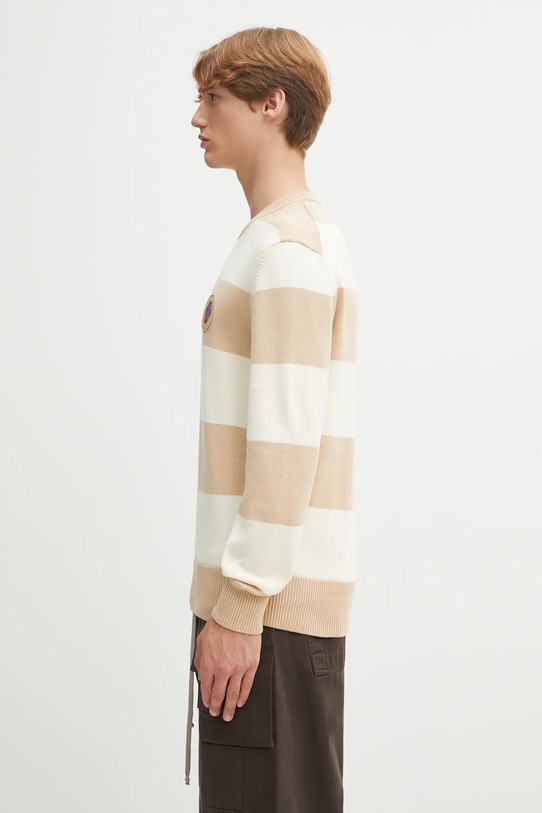 Lacoste sweter bawełniany AH5179 beżowy AW25