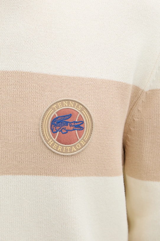 Lacoste sweter bawełniany AH5179 beżowy