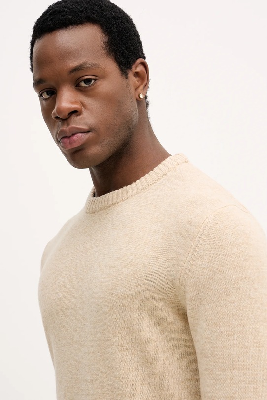 Lindbergh sweter z dodatkiem wełny beżowy 30.800220
