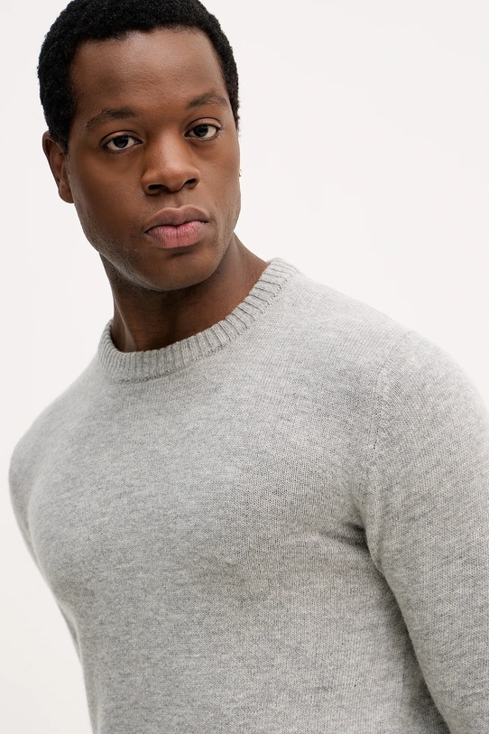 Lindbergh sweter z dodatkiem wełny szary 30.800220