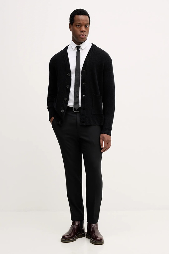 Lindbergh kardigan z dodatkiem wełny 30.800223 czarny AW25