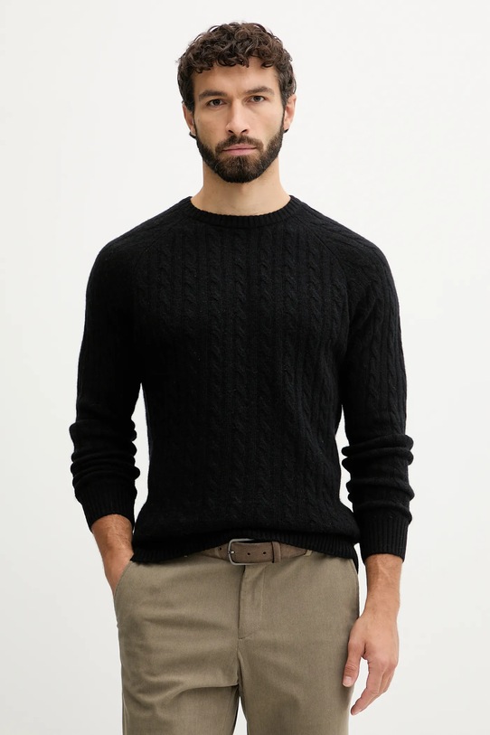 Pulover s dodatkom vune Lindbergh okrugli crna 30.800227