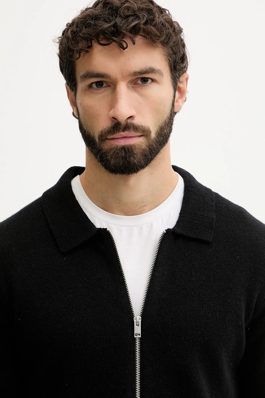 Lindbergh kardigan z dodatkiem wełny czarny 30.800229