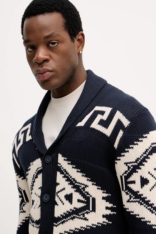 Lindbergh kardigan bawełniany granatowy 30.827014