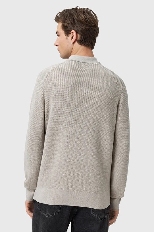 Sveter s prímesou vlny AllSaints ASPEN sivá M095KB