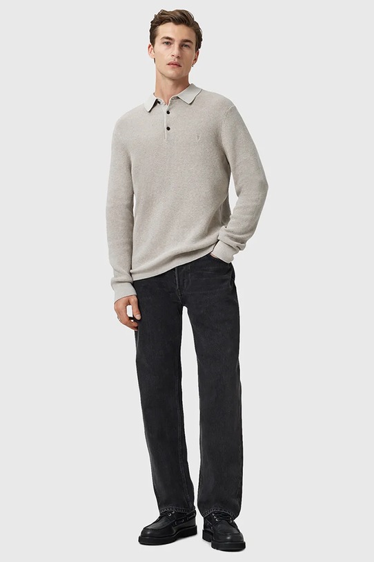 Pulover z dodatkom volne AllSaints ASPEN M095KB siva