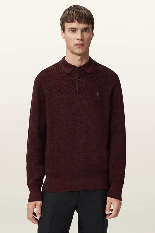 Odzież AllSaints sweter z dodatkiem wełny ASPEN M095KB brązowy