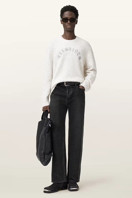 Odzież AllSaints sweter z dodatkiem alpaki CURV M020KD biały