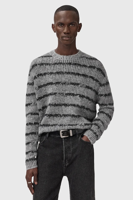 AllSaints pulover din amestec de lână DISSOLVED grosime medie gri M003KD