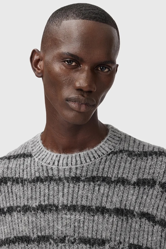 AllSaints pulover din amestec de lână DISSOLVED M003KD gri AW25