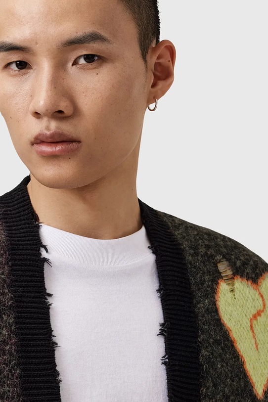 Ζακέτα με προσθήκη μαλλιού AllSaints EMOTIVE M014KD μαύρο AW25