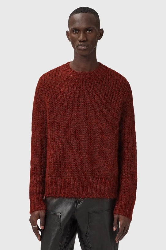 AllSaints sweter z dodatkiem wełny MYLES pomarańczowy M050KD