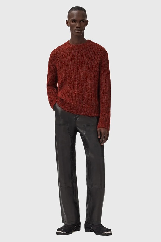 AllSaints sweter z dodatkiem wełny MYLES M050KD pomarańczowy
