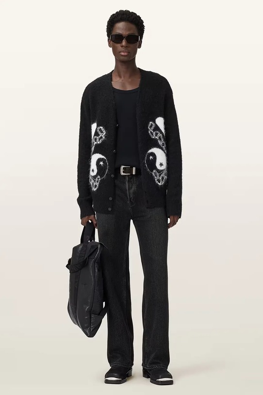 Oblečení Kardigan s příměsí vlny z alpaky AllSaints REFLECTION M011KD černá