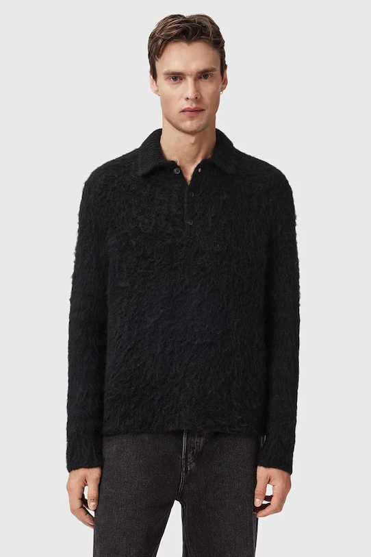 Odzież AllSaints sweter z dodatkiem wełny SONNY M014KC czarny