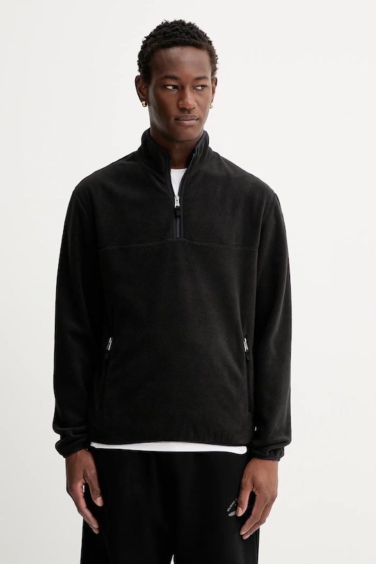 Fleecová mikina Guess Jeans bez kapucne čierna M5BQ03.K0502