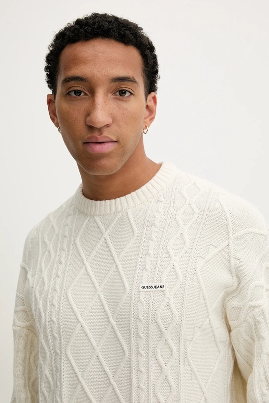 Guess Jeans pulover din amestec de lână M5BR04.Z0561 bej