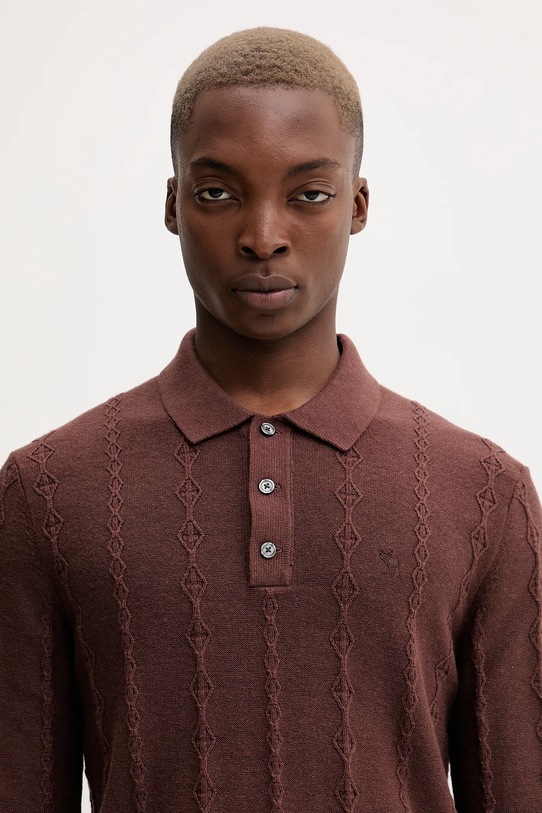 Πουλόβερ με προσθήκη μαλλιού Abercrombie & Fitch καφέ KI120.5142.400