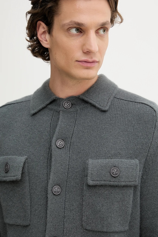 Kašmírový sveter FROM FUTURE sivá MPC03354