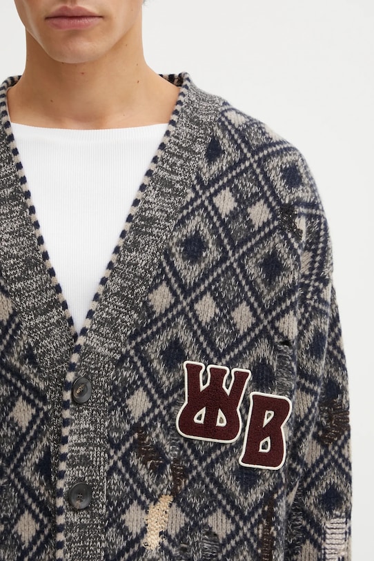 Vlněný kardigan Wales Bonner Sibling Cardigan šedá UA25KN45.WO12.951