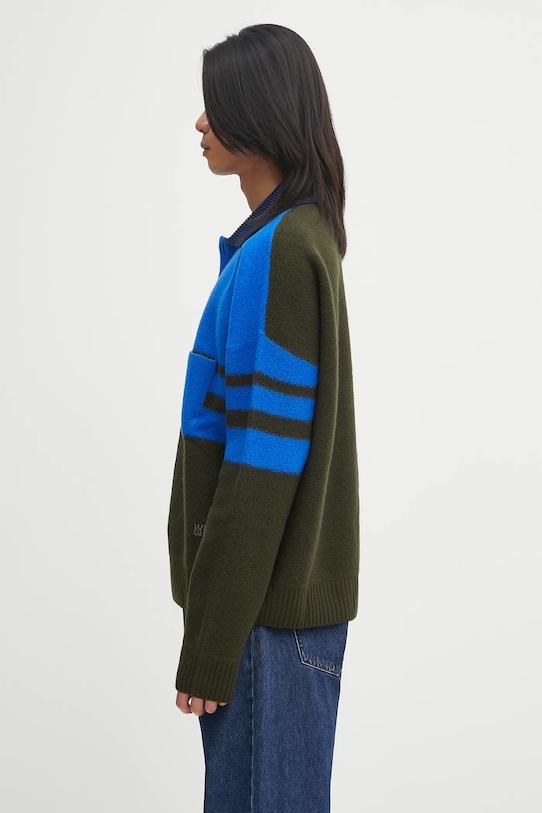 Шерстяной свитер Wales Bonner Calm Polo UA25KN15.WO15.750 голубой AW25