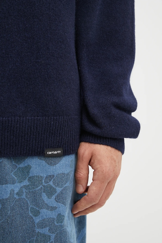 Sveter s prímesou vlny Carhartt WIP Alten Sweater tmavomodrá I033917.J0XX