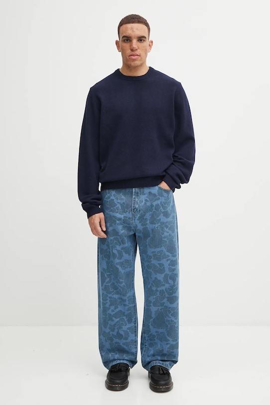 Sveter s prímesou vlny Carhartt WIP Alten Sweater I033917.J0XX tmavomodrá