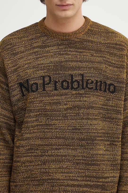 No Problemo sweter z dodatkiem wełny Mosca Crew Neck żółty NP2009004